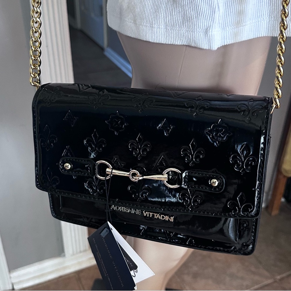 Andrienne Vittadini NWT Marseille Signature Collection Patent Crossbody Handbag